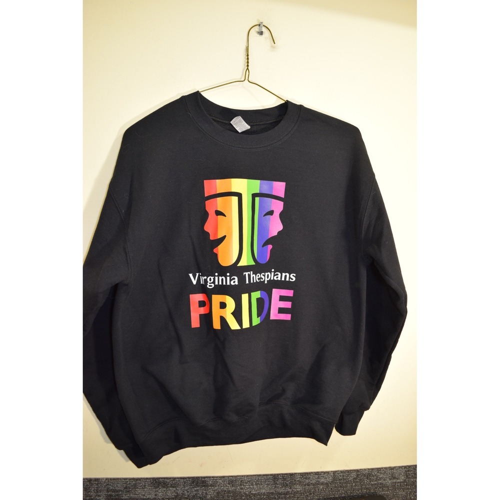 Virginia Thespians Theatre Acting Play Rainbow Pride Front Graphic MENS M Black